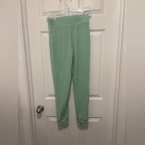 NWT Anthropologie Saturday Sunday Turquoise Ribbed Joggers Size XS. Tie Waist - Picture 3 of 8